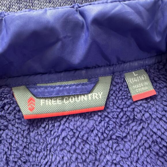 Free Country Hybrid Puffer Fleece Vest Womens Large 14/16 Purple Pockets New - Picture 2 of 10